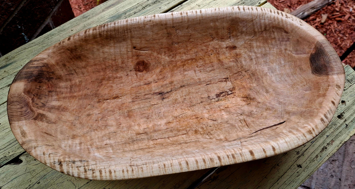 Traditional Appalachian Dough Bowl- Curly Maple