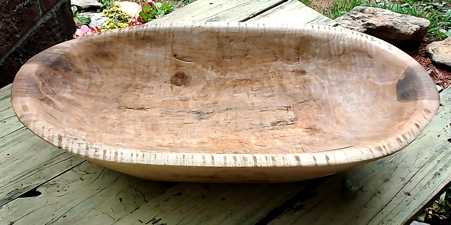 Traditional Appalachian Dough Bowl- Curly Maple
